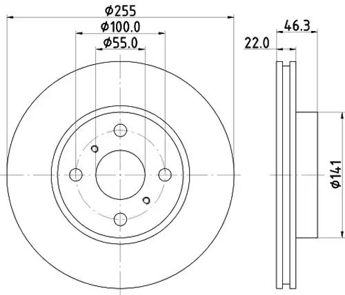 спирачен диск HELLA PAGID 8DD 355 113-581