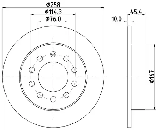 спирачен диск HELLA PAGID 8DD 355 114-531