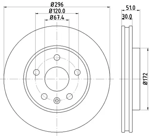 спирачен диск HELLA PAGID 8DD 355 116-031