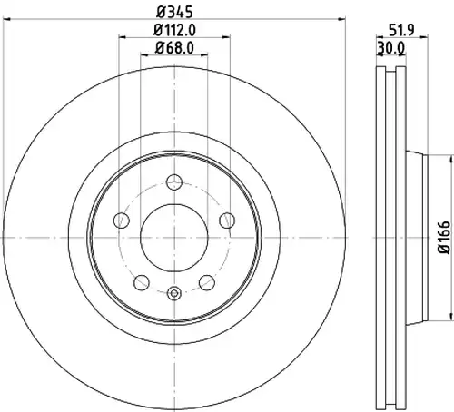 спирачен диск HELLA PAGID 8DD 355 117-181