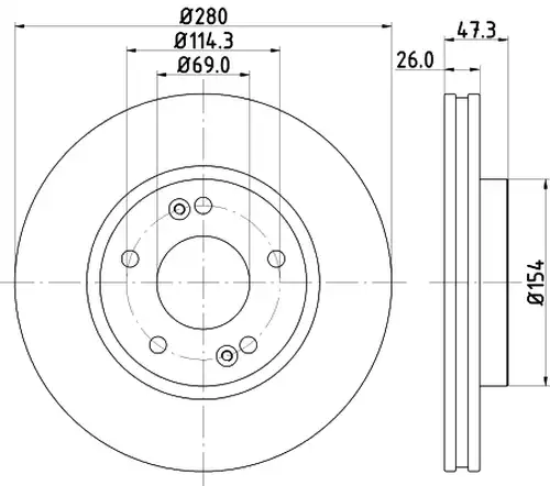 спирачен диск HELLA PAGID 8DD 355 120-141