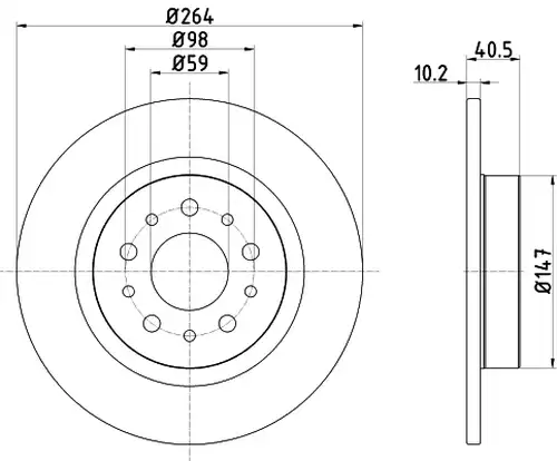 спирачен диск HELLA PAGID 8DD 355 120-931