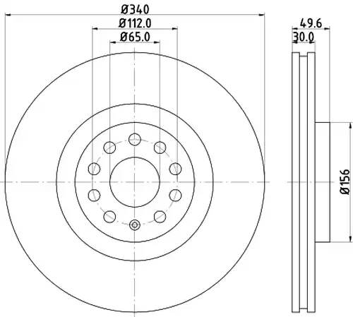 спирачен диск HELLA PAGID 8DD 355 129-241