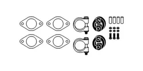 монтажен комплект, изпускателна система HJS 82 31 6208