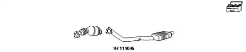 Доп. част, катализатор/филтър за твърди частици (комб. сист) HJS 93 11 9036