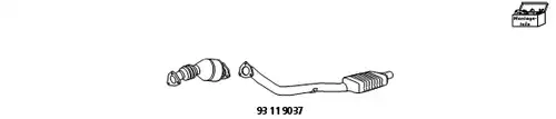 Доп. част, катализатор/филтър за твърди частици (комб. сист) HJS 93 11 9037
