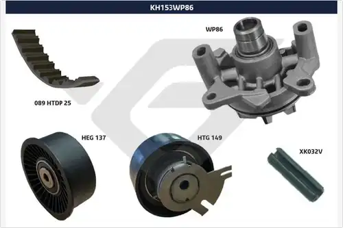 водна помпа+ к-кт ангренажен ремък HUTCHINSON KH 153WP86