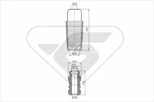 прахозащитен комплект, амортисьор HUTCHINSON KP022