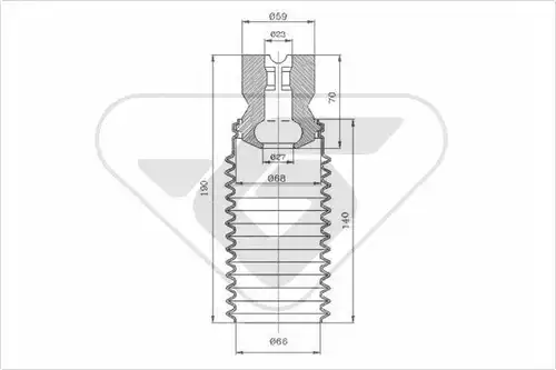 прахозащитен комплект, амортисьор HUTCHINSON KP053