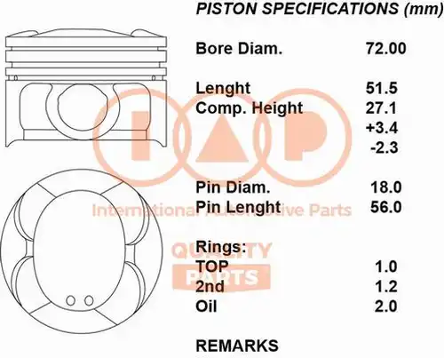 бутало IAP QUALITY PARTS 100-00113