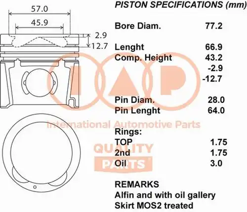 бутало IAP QUALITY PARTS 100-07004