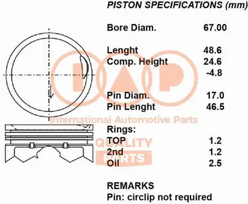 бутало IAP QUALITY PARTS 100-07092