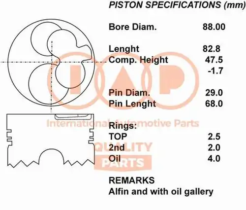 бутало IAP QUALITY PARTS 100-09008