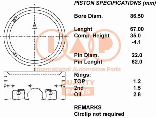 бутало IAP QUALITY PARTS 100-12058