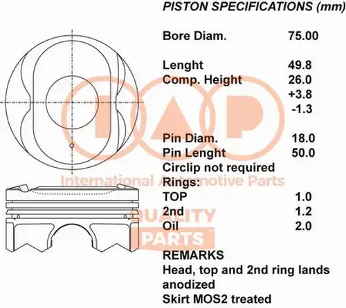 бутало IAP QUALITY PARTS 100-12120