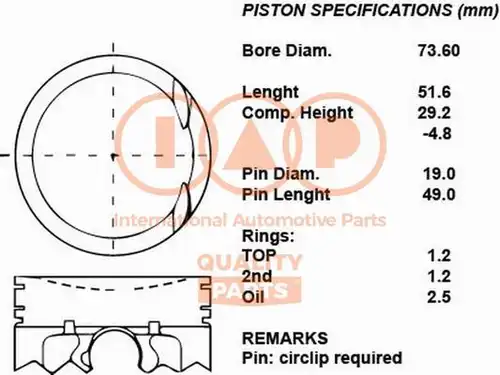 бутало IAP QUALITY PARTS 100-13084