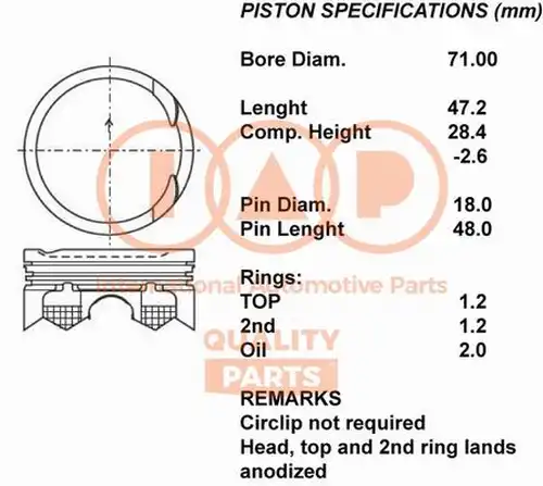 бутало IAP QUALITY PARTS 100-13092