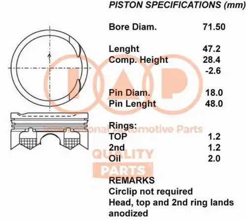 бутало IAP QUALITY PARTS 100-13093