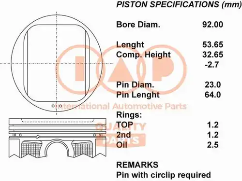 бутало IAP QUALITY PARTS 100-15056