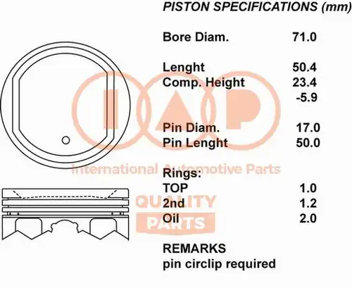 бутало IAP QUALITY PARTS 100-16095