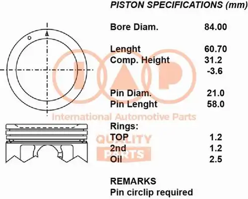 бутало IAP QUALITY PARTS 100-16158