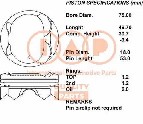 бутало IAP QUALITY PARTS 100-17002