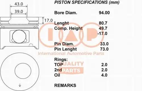 бутало IAP QUALITY PARTS 100-17044