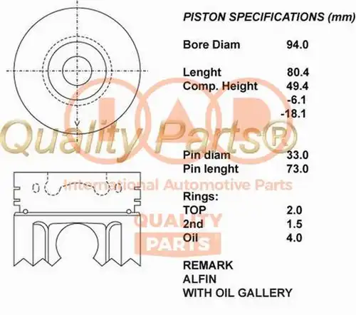 бутало IAP QUALITY PARTS 100-17148