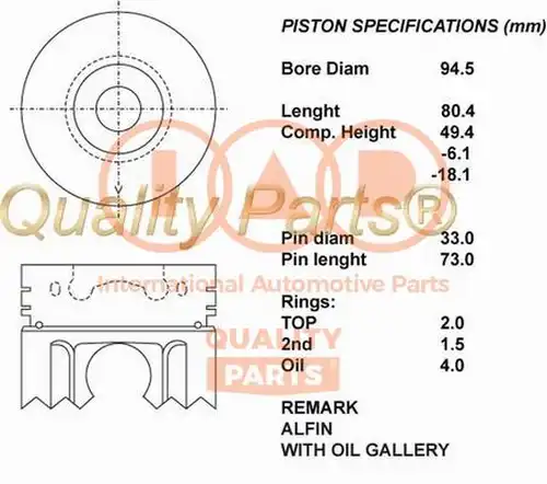 бутало IAP QUALITY PARTS 100-17149