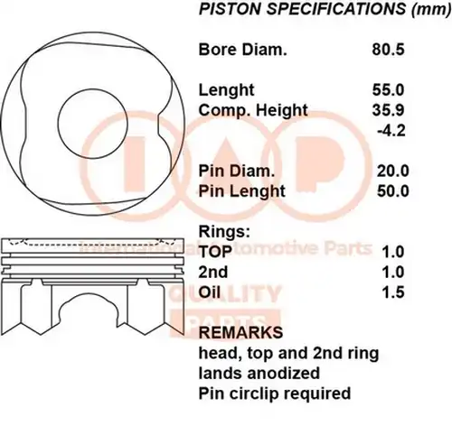 бутало IAP QUALITY PARTS 100-17194