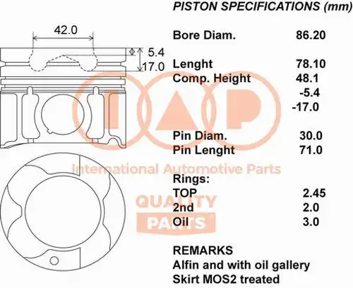 бутало IAP QUALITY PARTS 100-18034