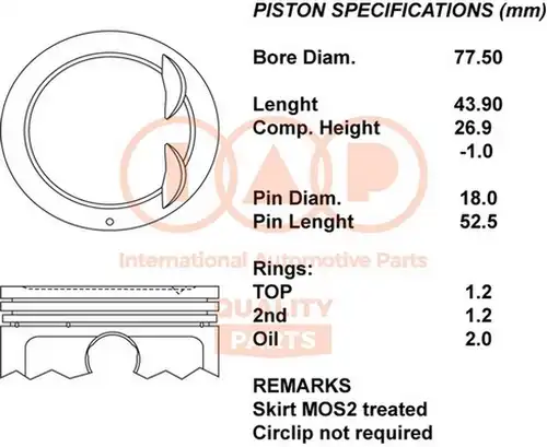 бутало IAP QUALITY PARTS 100-21103