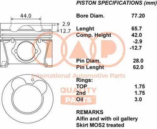 бутало IAP QUALITY PARTS 100-21104