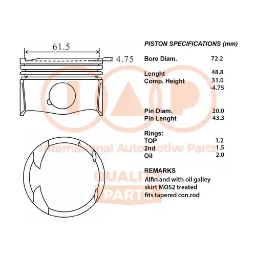 бутало IAP QUALITY PARTS 100-29020