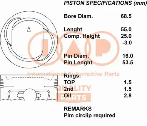 бутало IAP QUALITY PARTS 101-16080