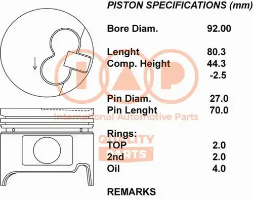 бутало IAP QUALITY PARTS 101-17062