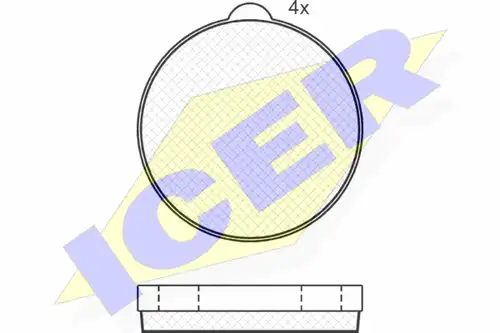 комплект феродо за накладки, дискова ръчна спирачка ICER 180245