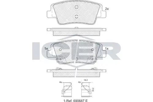 накладки ICER 182465