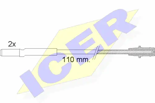 предупредителен контактен сензор, износване на накладките ICER 610016 E C