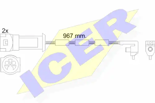 предупредителен контактен сензор, износване на накладките ICER 610069 E C