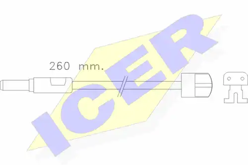 предупредителен контактен сензор, износване на накладките ICER 610319 E C