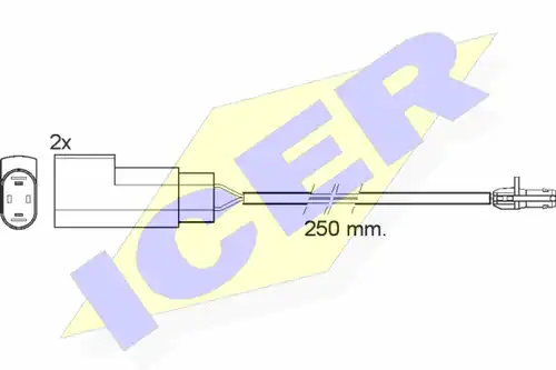 предупредителен контактен сензор, износване на накладките ICER 610412 E C