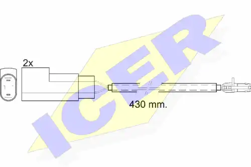 предупредителен контактен сензор, износване на накладките ICER 610413 E C