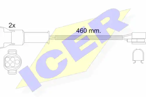 предупредителен контактен сензор, износване на накладките ICER 610456 E C