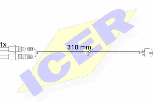 предупредителен контактен сензор, износване на накладките ICER 610496 E C