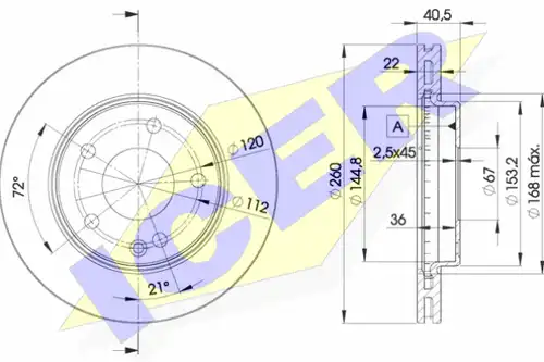 спирачен диск ICER 78BD0113-2