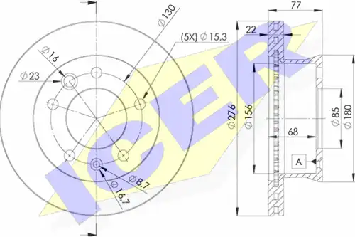 спирачен диск ICER 78BD0181-1