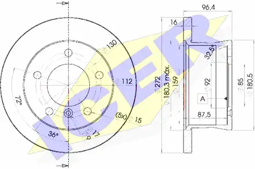 спирачен диск ICER 78BD0183-1