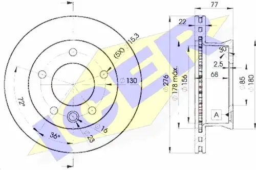 спирачен диск ICER 78BD0186-1