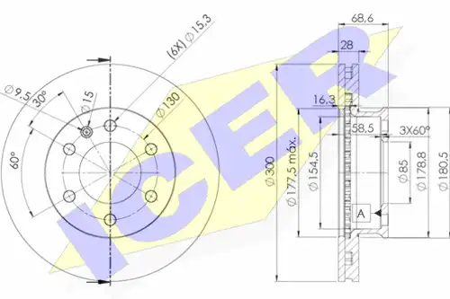 спирачен диск ICER 78BD0190-2